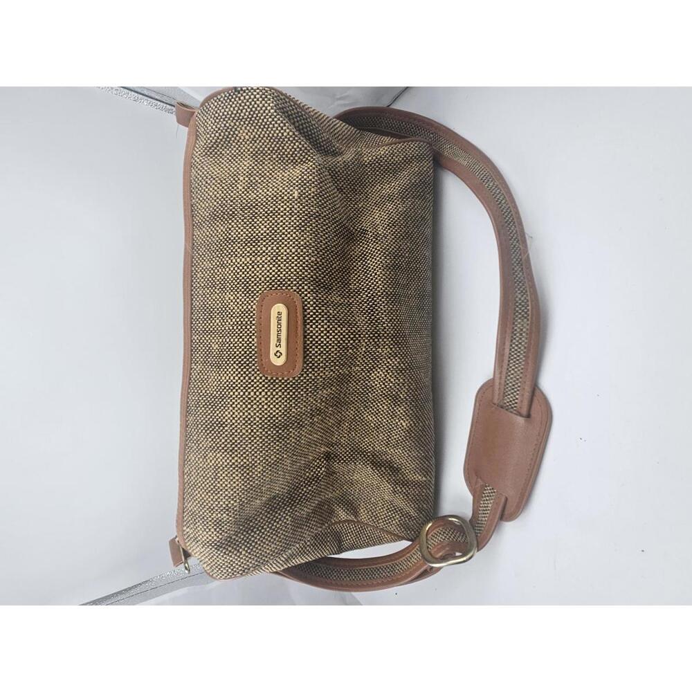 ​Vintage Samsonite Tapestry Duffle Bag Shoulder Strap 14 Tweed Pattern  (Stain)